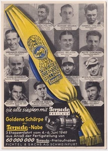 AK Torpedo Golden Sash 3. Stage Race Fichtel & Sachs A.G. Schweinfurt 1949 - Picture 1 of 2