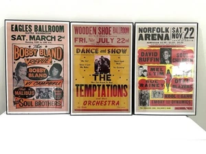 3 poster mini concerto blues vintage incorniciati arte da parete - Tentazioni, Bobby Bland - Foto 1 di 6