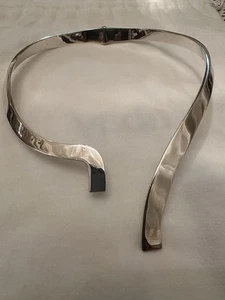 VINTAGE MEXIKO 925 STERLINGSILBER SCHWER MODERNIST SCHARNIER COLLIER HALSDRAHT ~ HERVORRAGENDER ZUSTAND - Bild 1 von 14