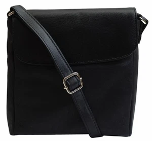 Crossbody Bag Leather Black Women's Purse Handbag Ladies Shoulder Bag - Picture 1 of 6