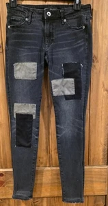 Abercrombie & Fitch Supper Skinny Jeans Herren Größe 24x30 Schwarz Denim Patches - Bild 1 von 9