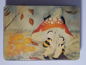 Lata de caramelo Edward Sharp & Sons, 2 abejas debajo de un taburete de sapo - Imagen 1 de 10