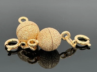 2-TEILIGES SET MAGNETSCHLIESSE Ø CA.10,0 MM AUS 925/SILBER GELBVERG. SCHMUCKJAGD - Bild 1 von 4