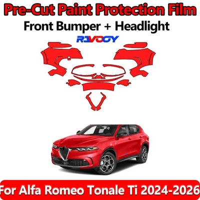 8.5Mil PreCut Front Bumper PPF Kit Film For Alfa Romeo Tonale Ti 2024-2026 - Image 1 of 4