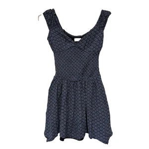 Hollister Womens Size Small Dress Smocked Off-The-Shoulder Navy Blue Lined - Picture 1 of 6
