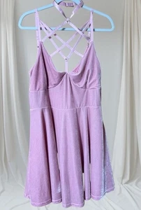 Killstar Magica Pentagram Harness FAIRY-CORE Skater Velvet Dress Pink XXL NWOT - Picture 1 of 23