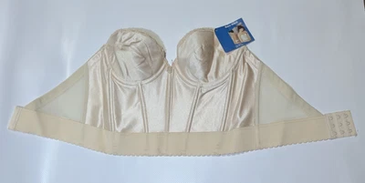 VTG CARNIVAL Strapless Nude Corset Boned Long Line Beige/ Nude Bra  #203 38B NWT - Image 1 of 4