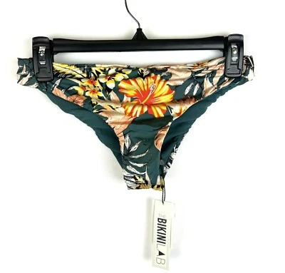 The Bikini Lab Women’s Green Floral Cheeky Bikini Bottom Size Small - Image 1 of 3