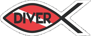 Christian Diver Decal / Sticker 200-17 - Picture 1 of 1