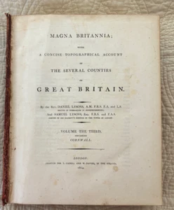 LYSONS, Daniel & Samuel, Magna Britannia Topographical Cornwall 1814 38 plates - Picture 1 of 10