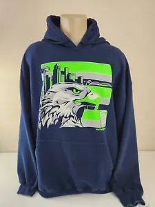 Sudadera con capucha de fútbol americano Seattle Seahawks azul marino equipo de la NFL suéter para hombre X-Grande - Imagen 1 de 5
