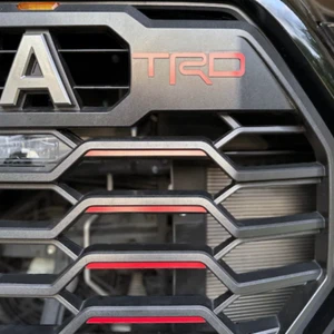 SET OF 2: RED TRD + 4 LINES SET FOR 2022 - 2025 Front Emblem TUNDRA Grill Bumper - Picture 1 of 4