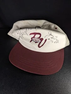 Vintage Signed Nebraska Cornhuskers Baseball Cap White and Maroon - Picture 1 of 7