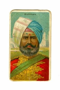 Vintage 1910 SUB ROSA Little Cigars BURMAH Tabacco Card Tipi di Nazioni Serie! - Foto 1 di 2