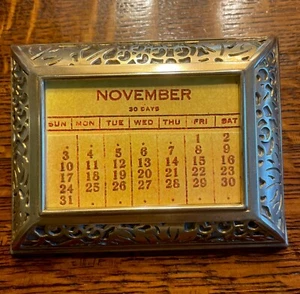 ANTIQUE TIFFANY STUDIOS NY#930 GRAPEVINE PERPETUAL CALENDAR FRAME: CARAMEL GLASS - Picture 1 of 15