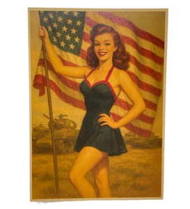 Pinup Girl Poster USA Army Panzer Poster Militär Vintage Pin Up Girls Americana - Bild 1 von 9