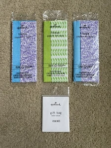 3 Hallmark Tissue Paper Packs Purple & Green, 1 Hallmark Gift Bag with Tissue - Picture 1 of 2