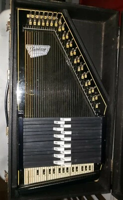 Vintage Oscar Schmidt Autoharp Musical Instrument Black Good 36 String - Image 1 of 4