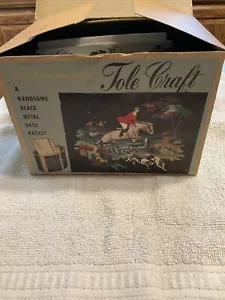 Paint It Yourself Tole Craft Black Metal Desk Basket. Vintage #2 The Hunt - Picture 1 of 9