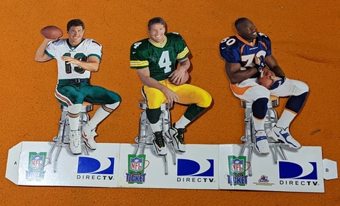 Vintage Direct TV Sunday Ticket Promo Stand Favre Marino Davis Packers Dolphins Cover