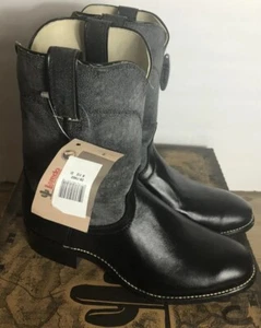 Nuevo en caja Botas de Vaquero Laredo para Hombre Talla 8.5 Negro Gris Cuero Roper - Imagen 1 de 11