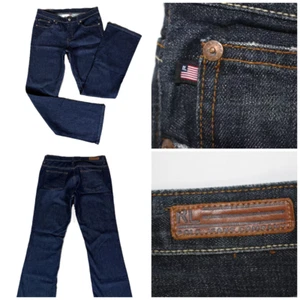 Polo Ralph Lauren Jeans 12 x 30 Kelly Low Boot Wide Leg Flare Dark New Vtg Y2k - Picture 1 of 13