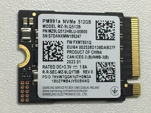 SAMSUNG PM991a 512GB SSD M.2 2230 NVMe PCIe For surface Laptop Steam Deck PC CFe - Afbeelding 1 van 10