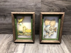 Vintage 3D Framed Artwork 2 Frames - Picture 1 of 7