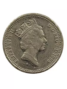 British 1 Pound Coin dated 1993 with edge lettering upside down - See Pics - Picture 1 of 13