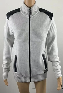 Neu mit Etikett Nick Danger Premium New York hellgrauer Pullover Flex Fit durchgehender Reißverschluss Größe Small - Bild 1 von 8