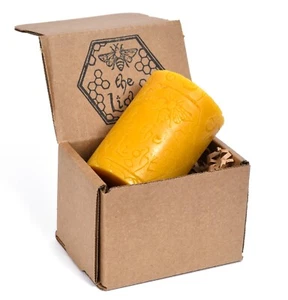 100% Pure Beeswax Pillar Candle, Unscented, Choose Your Color & Size BeeTheLight - Picture 1 of 59