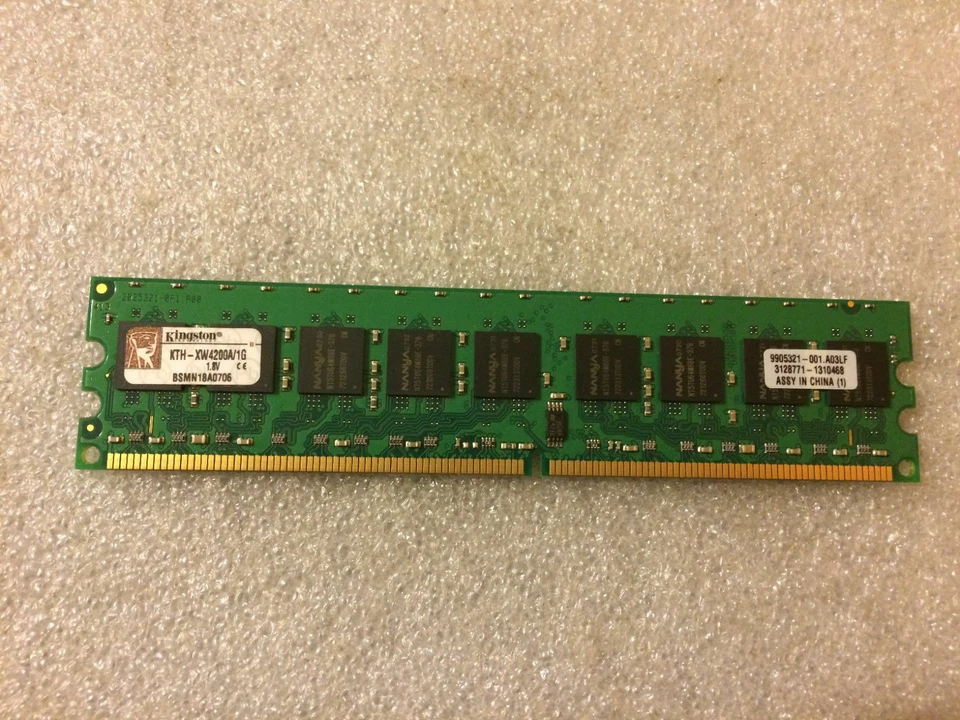 Kingston kth-xw4200a/1g Memory ddr2 ECC 1gb pc2-4200 533mhz cl4 240-pin ECC - Image 1 of 1