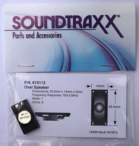 Altavoz Ovalado Soundtraxx 25,5 mm x 14 mm 8 ohmios alta salida, gran sonido - Imagen 1 de 3