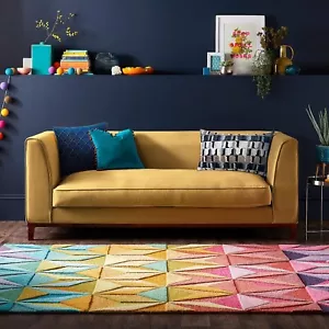 Geometric Design, Modern Hand-Tufted Wool Area Rug, Premium Quality Tufts- AT307 - Picture 1 of 10