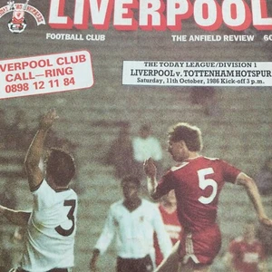 1986/87 Division 1 Liverpool v Tottenham Hotspur 11/10/86 Programme The Anfield - Picture 1 of 4