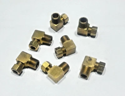 7 WEATHERHEAD 691x6x8 Brass 3/8" Tube OD x 1/2" MNPT Selfalign 90 Deg Male Elbow - Image 1 of 4