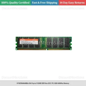 HYMD564646B8J-D43 Hynix 512MB DDR Non ECC PC-3200 400Mhz Memory - Picture 1 of 1
