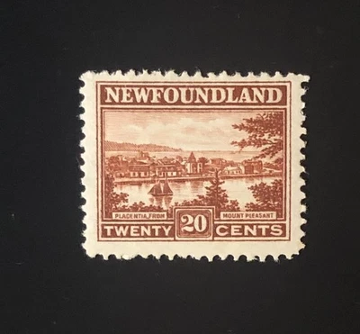 Stamps Canada Newfoundland Sc143  20c red/brn Placentia of 1923, see detail - Image 1 of 4