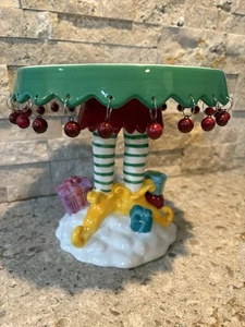 "De colección Magenta M Studios Soporte para Pasteles Piernas de Elfo con Borlas de Bola Plato de Navidad 8""" - Imagen 1 de 10