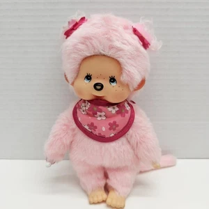 Muñeco de peluche Monchhichi Sekiguchi Sakura rosa flor de cerezo RARO 7" - Imagen 1 de 19