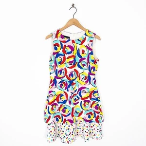 MOSCHINO Boutique Flounce Hem Dress Multicoloured Floral Spot - UK 12 - Picture 1 of 12