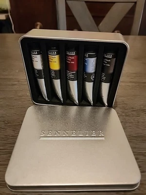 Sennelier Artists Test Pack 5 Color Oil Paint Set 21ml 0.7oz In Metal Tin - Image 1 of 4