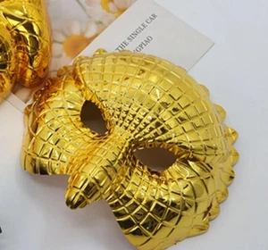 Squid Game Face Cover - Golden VIP Costume Mask for Halloween Cosplay & Display - Picture 1 of 3