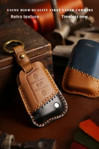 For Volkswagen Sagitar Magotan Car Key Cover Genuine Leather Case - Picture 1 of 16