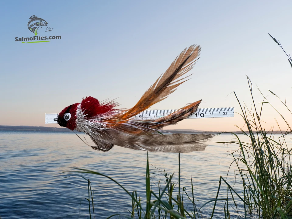 🎣 3er Set: NEU Hechtfliegen / Pike Fly – Red & White Diver | Haken #3/0 🦈 - Bild 1 von 1