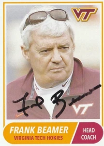 LEGENDARY VIRGINIA TECH HEAD COACH FRANK BEAMER SIGNED CUSTOM CARD RARE - Picture 1 of 2