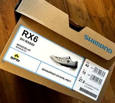 Shimano RX6 SH-RX600 - EU44/US10 - Zapatos de Ciclismo Grava - Azul Beige - ¡Nuevos! Foto 1 de 4