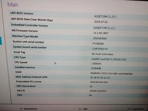 Lenovo ThinkPad X1 Yoga 4a generazione Core i7-10510U@1,80 GHz, 16 GB RAM, SOLO PER PARTI - Foto 1 di 19