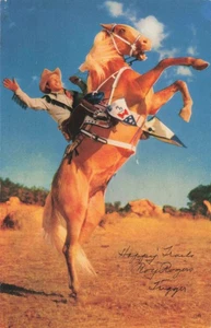 Roy Rogers and Trigger Postcard  Autograph Movies Radio  c 1950s   T10 - Picture 1 of 2