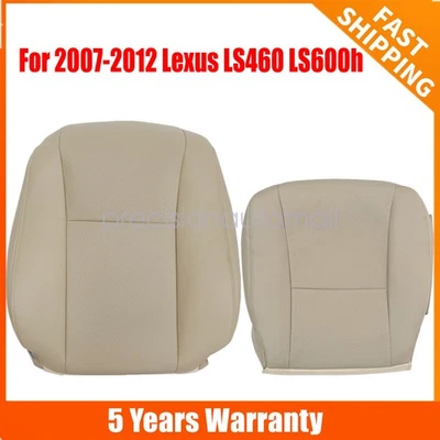 2007 to 2012 For Lexus LS460 LS600h Driver Bottom & Top Leather Seat Cover Tan Foto 1 de 4